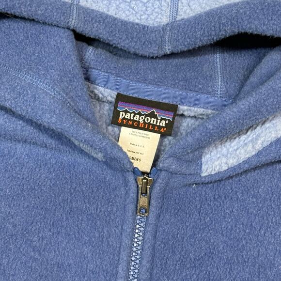 Vintage 00s Patagonia Blue Fleece Zip Up Hoodie Small - Picture 3 of 3